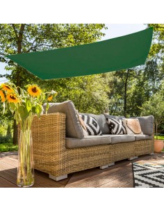 Toldo vela rectangular verde para exterior | Distria 2