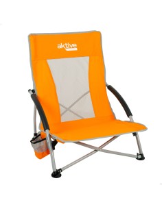 Silla de playa plegable naranja Aktive | Distria