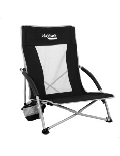Silla plegable camping negro Aktive | Distria