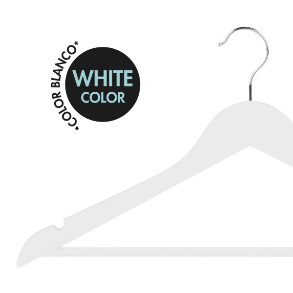 Pack 20 perchas madera color blanco Max Home | Distria