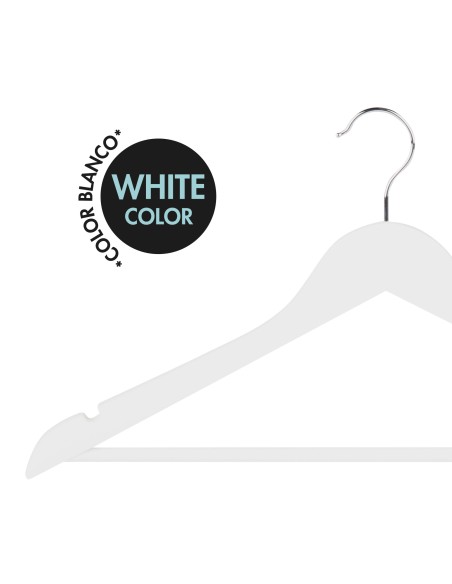 Pack 20 perchas madera color blanco Max Home | Distria