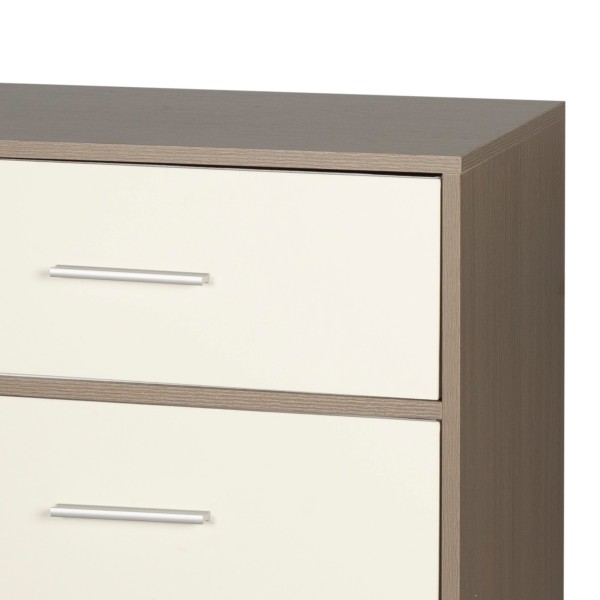 Cómoda blanca y madera 8 cajones Max Home | Distria