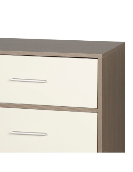 Cómoda blanca y madera 8 cajones Max Home | Distria