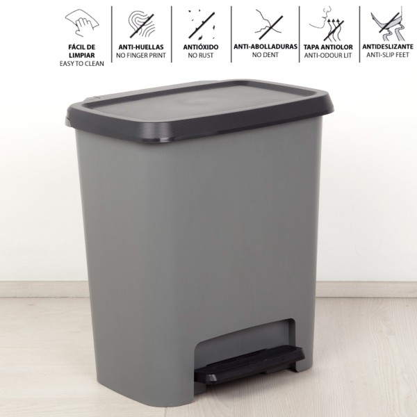 Cubo de basura Curver Compatta 25L gris | Distria