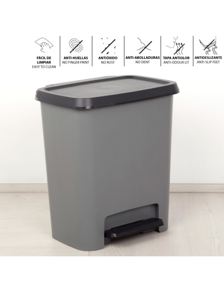 Cubo de basura Curver Compatta 25L gris | Distria