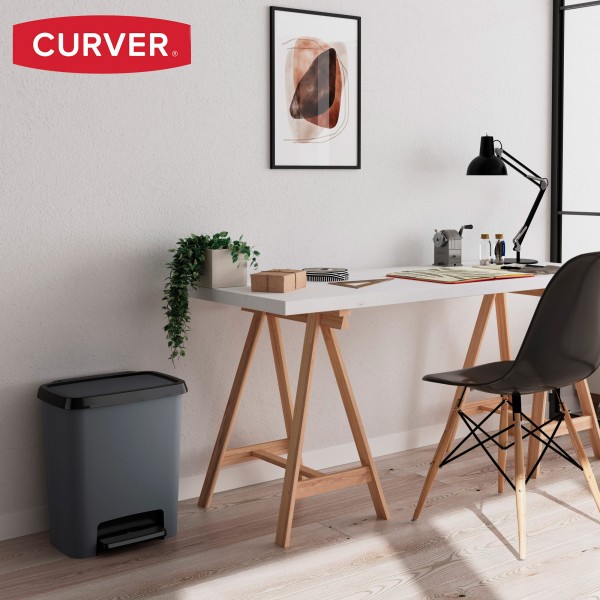 Cubo de basura Curver Compatta 25L gris | Distria