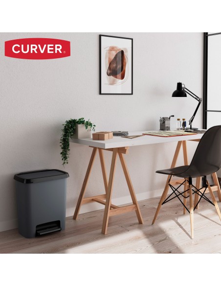 Cubo de basura Curver Compatta 25L gris | Distria