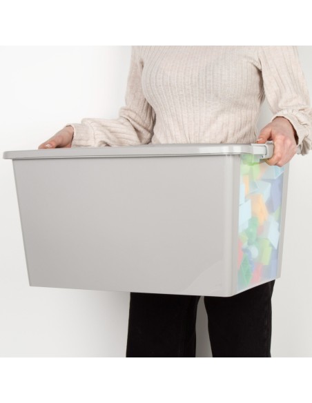 Caja de almacenaje Curver Bi-Box 40L gris | Distria