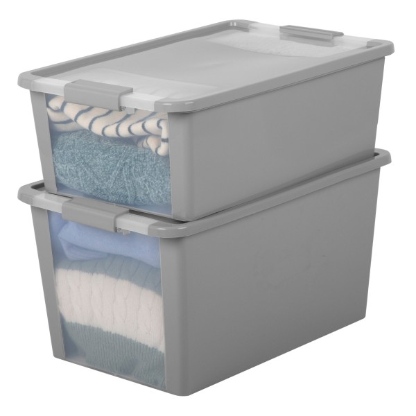 Caja de almacenaje Curver Bi-Box 40L gris | Distria