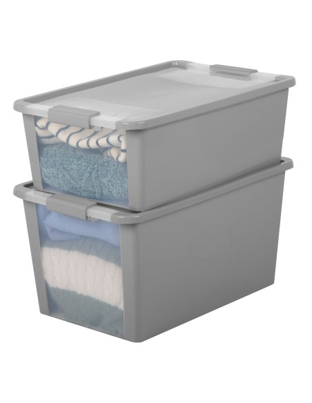 Caja de almacenaje Curver Bi-Box 40L gris | Distria