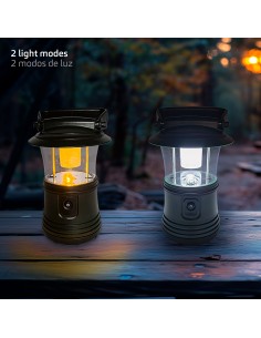 Lámpara camping 2 en 1 con gancho y 2 modos de luz | Distria 2