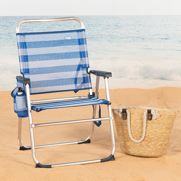 Silla de playa plegable a rayas - Silla playa | Distria