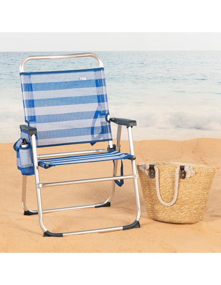 Silla de playa plegable a rayas - Silla playa | Distria