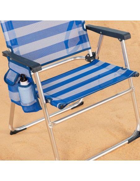 Silla de playa plegable a rayas - Silla playa | Distria