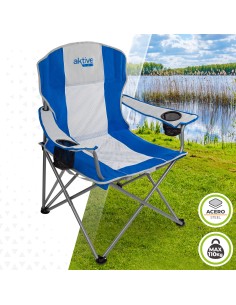 Silla plegable camping XL con asa y posavasos Aktive | Distria 2