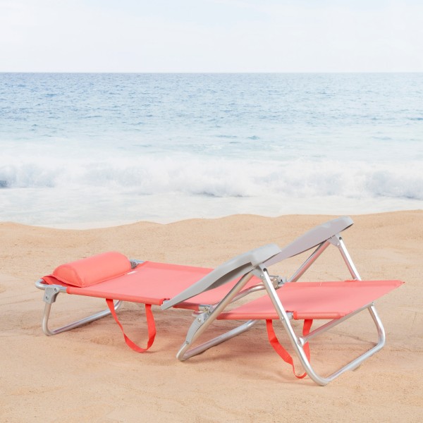 Silla de playa plegable coral 8 posiciones Aktive | Distria