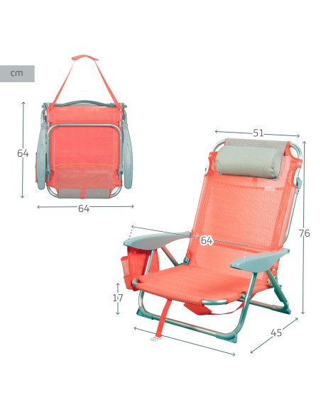 Silla plegable multiposición Coral - Sillas de Playa | Distria