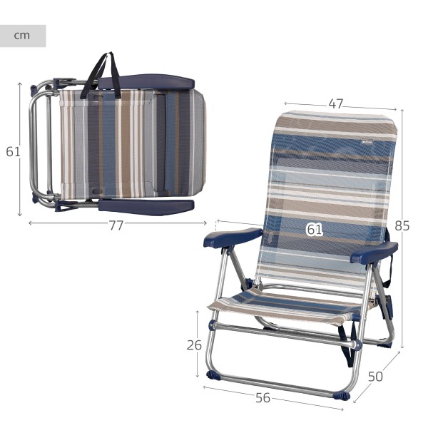 Silla playa plegable multiposición | Distria