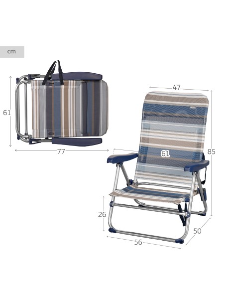 Silla playa plegable multiposición | Distria