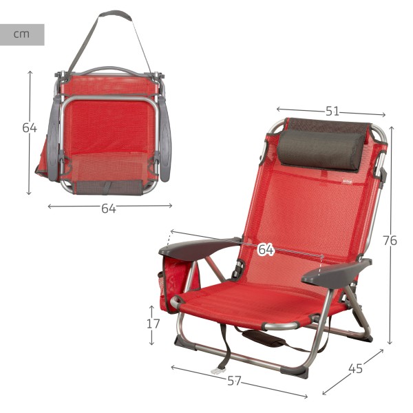 Silla plegable reclinable de playa Aktive | Distria