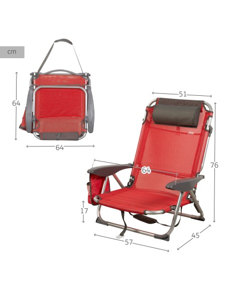Silla plegable reclinable de playa Aktive | Distria