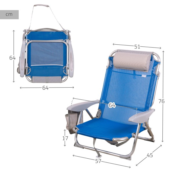 Sillas de playa multiposición Aktive | Distria