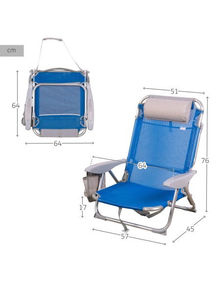 Sillas de playa multiposición Aktive | Distria
