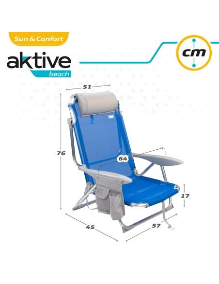 Sillas de playa multiposición Aktive | Distria