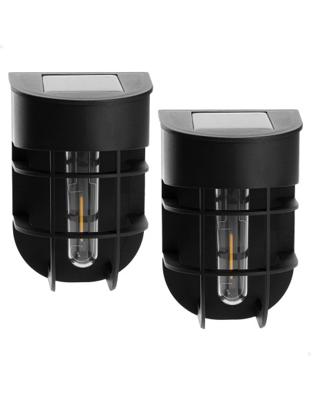 Set de 2 apliques solares LED 6 lúmenes con sensor de luz | Distria