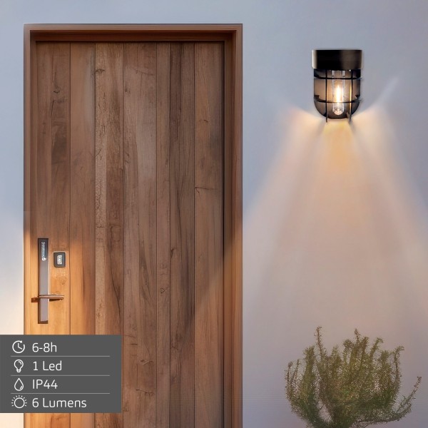 Set de 2 apliques solares LED 6 lúmenes con sensor de luz | Distria