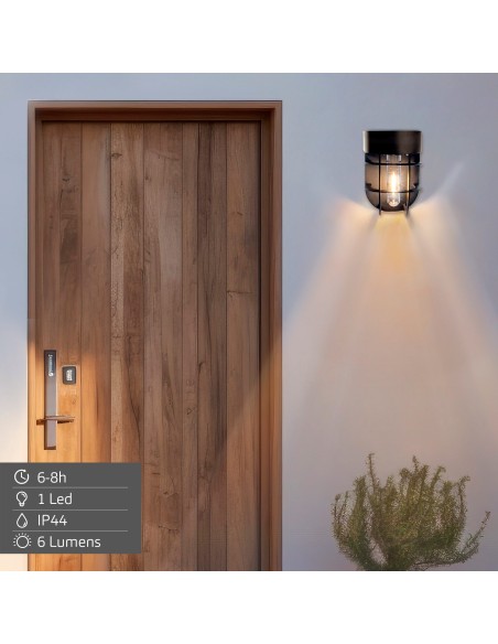 Set de 2 apliques solares LED 6 lúmenes con sensor de luz | Distria