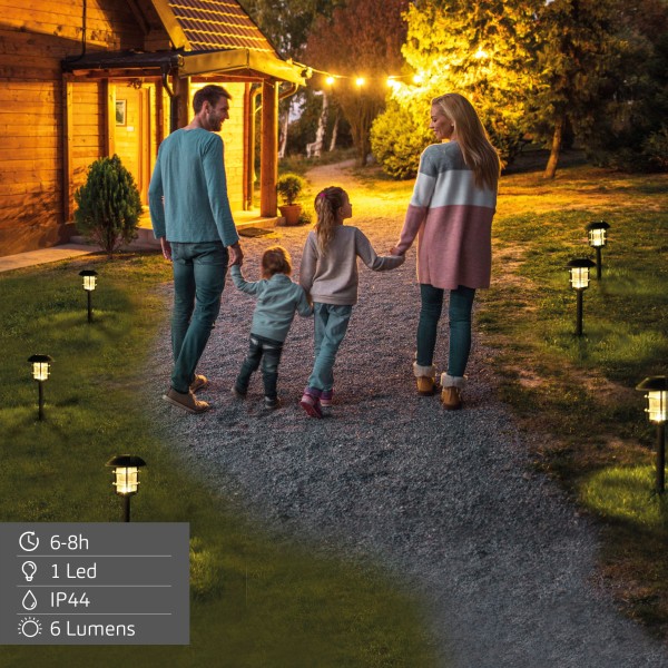Set de 2 balizas LED solares Aktive luz cálida 6 lm | Distria