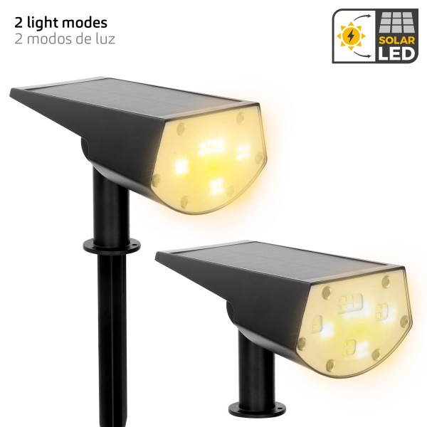 Foco solar LED 5-10 lúmenes con instalación 2 en 1 | Distria