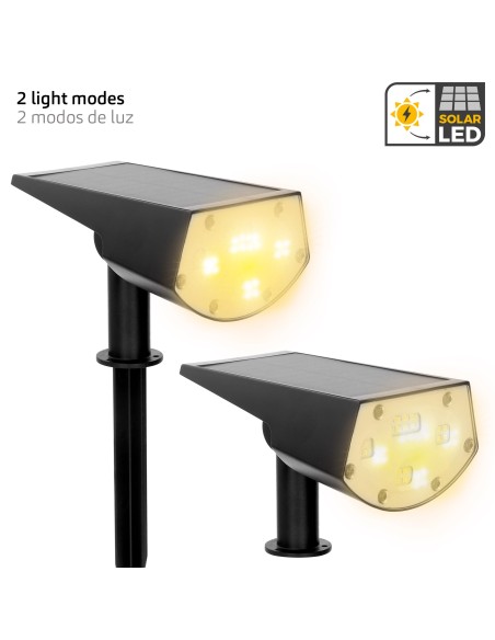 Foco solar LED 5-10 lúmenes con instalación 2 en 1 | Distria