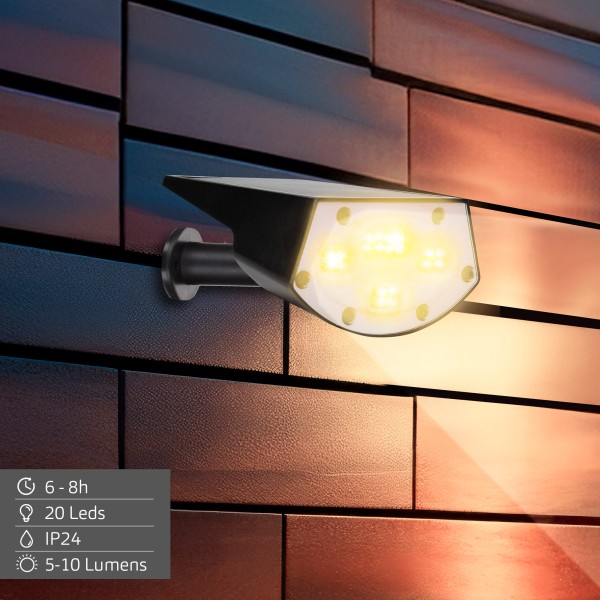 Foco solar LED 5-10 lúmenes con instalación 2 en 1 | Distria