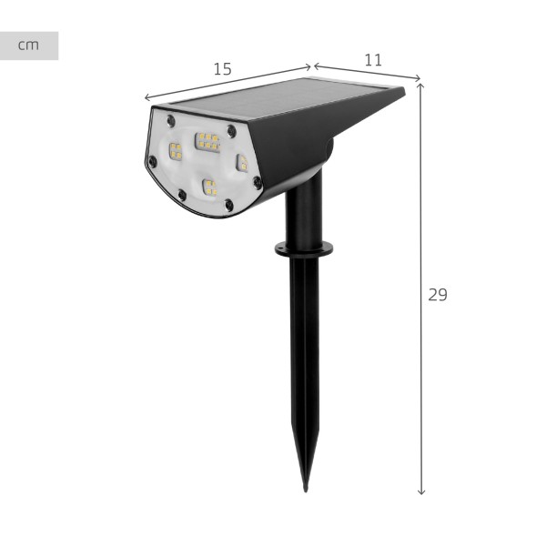 Foco solar LED 5-10 lúmenes con instalación 2 en 1 | Distria
