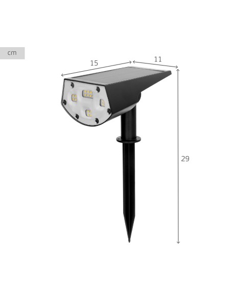 Foco solar LED 5-10 lúmenes con instalación 2 en 1 | Distria