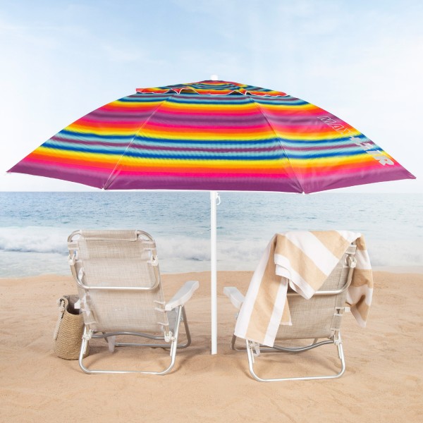 Aktive Sombrilla playa 240 cm rayas multicolor | Distria