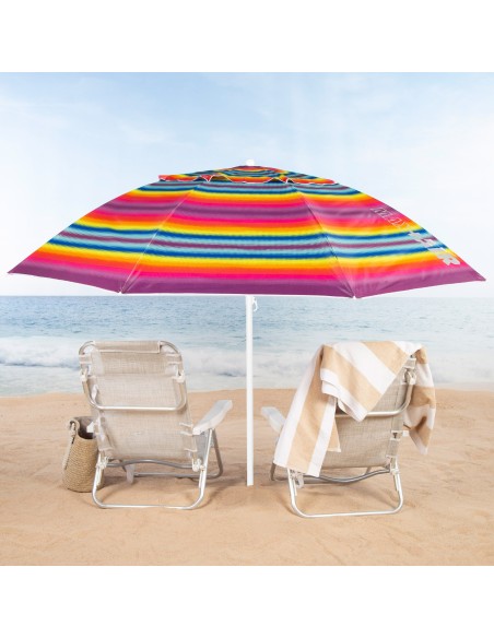 Aktive Sombrilla playa 240 cm rayas multicolor | Distria