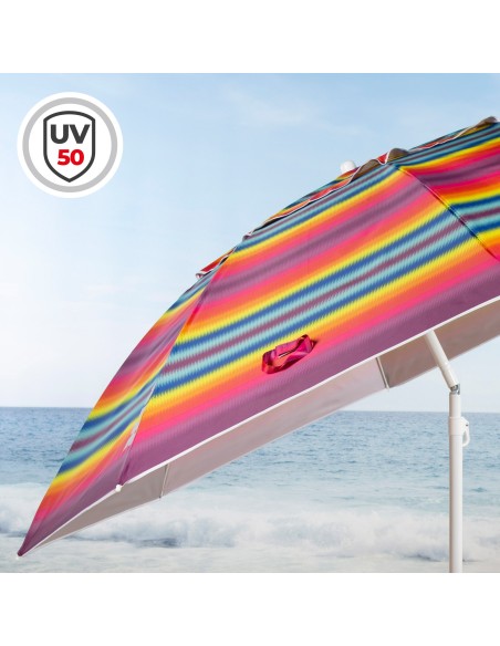 Aktive Sombrilla playa 240 cm rayas multicolor | Distria