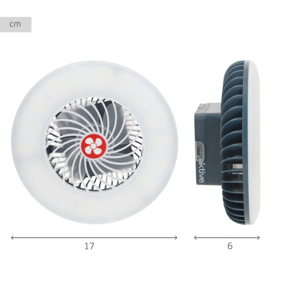 Lámpara LED con ventilador y cargador USB | Distria