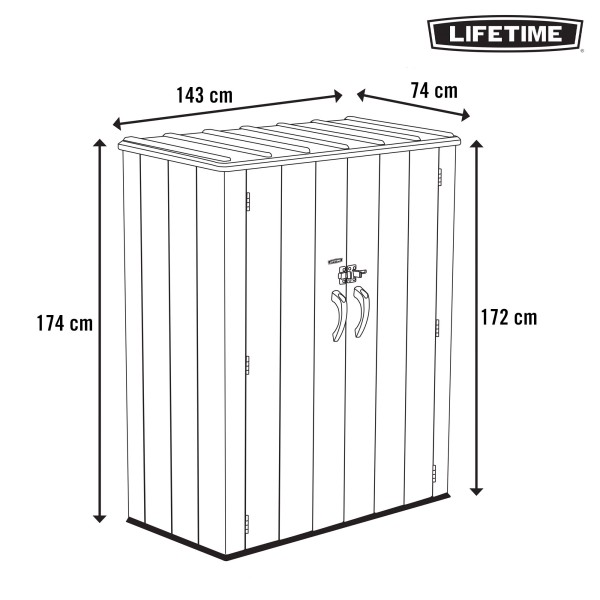 Armario exterior vertical 1.500 L con estantes | Distria