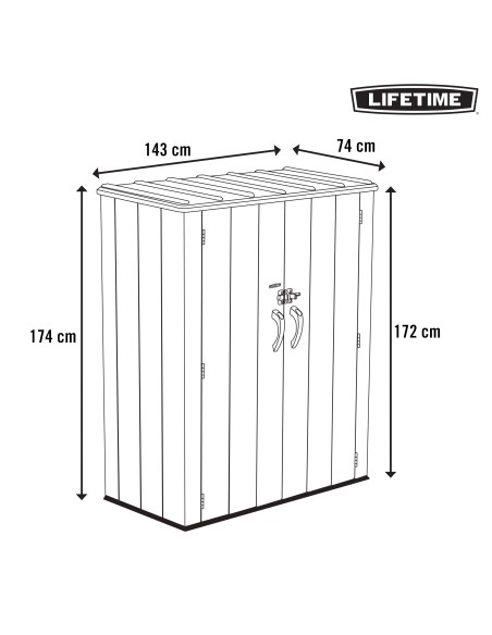 Armario exterior vertical 1.500 L con estantes | Distria