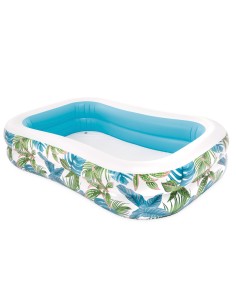 Piscina hinchable Tropical con diseño de hojas y desagüe | Distria
