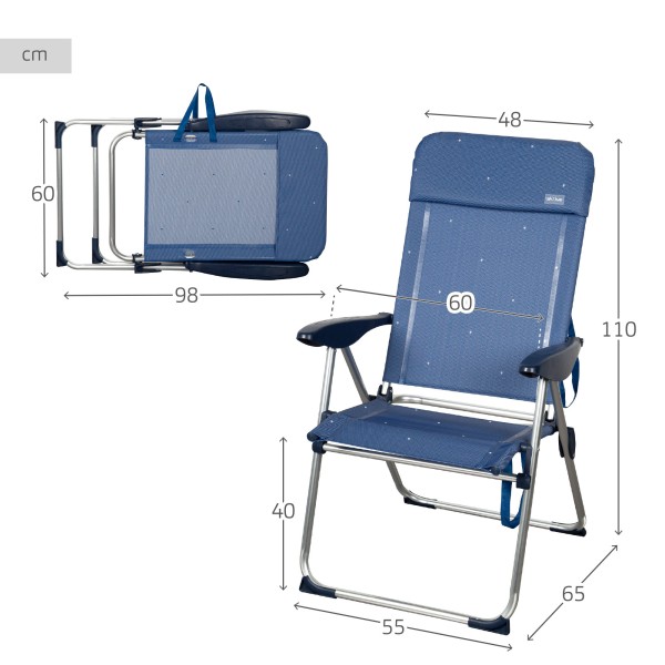 Aktive silla de playa plegable 4 posiciones La Palma | Distria