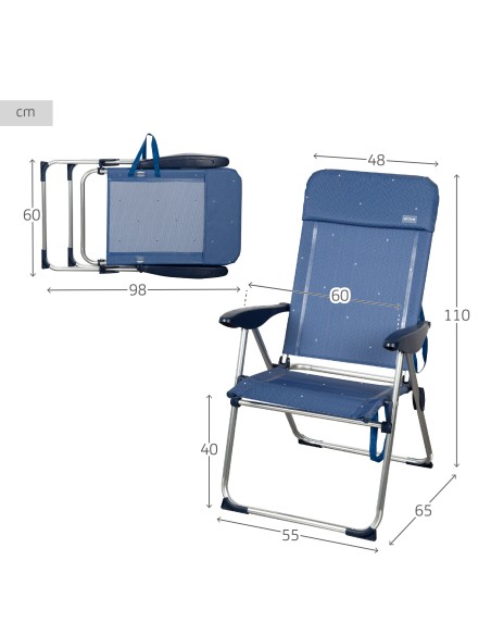 Aktive silla de playa plegable 4 posiciones La Palma | Distria