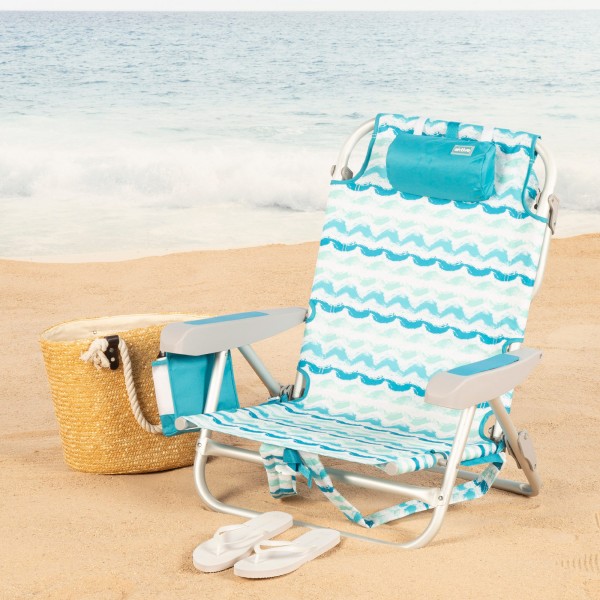 Aktive Silla playa plegable 5 posiciones y bolsillo lateral | Distria