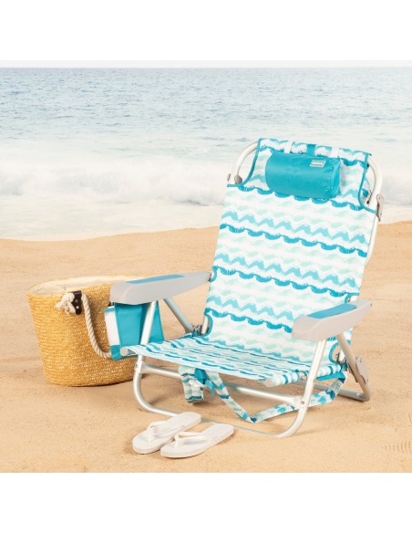 Aktive Silla playa plegable 5 posiciones y bolsillo lateral | Distria
