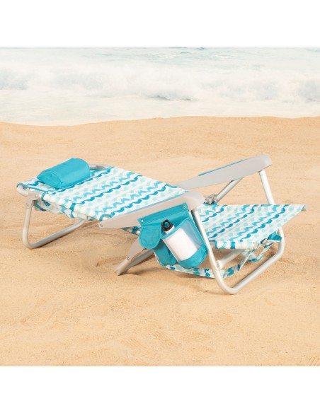 Aktive Silla playa plegable 5 posiciones y bolsillo lateral | Distria
