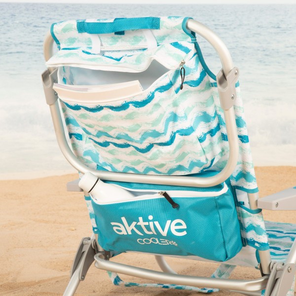 Aktive Silla playa plegable 5 posiciones y bolsillo lateral | Distria